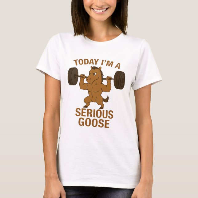  Serious Goose Funny Animal T-shirt (Front)