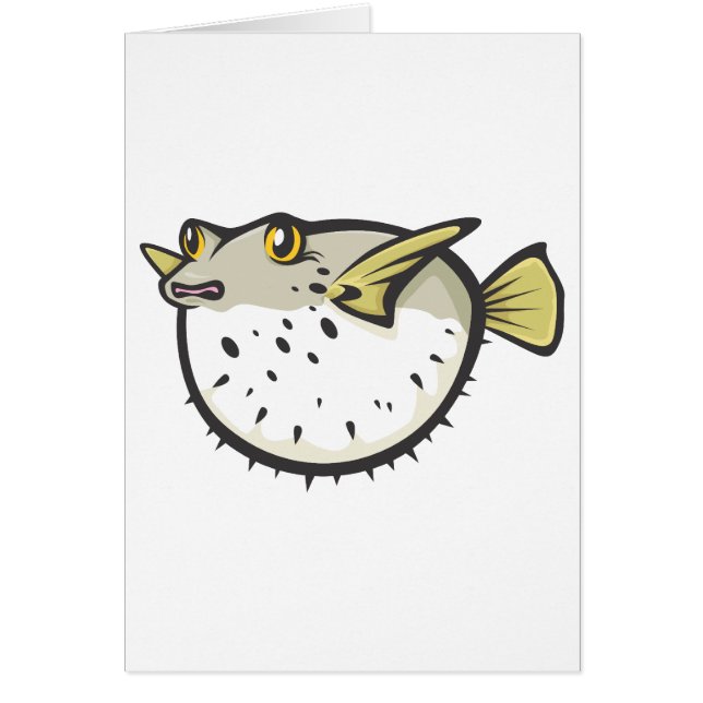 Serious Puffer Fish in Black and White (Front)