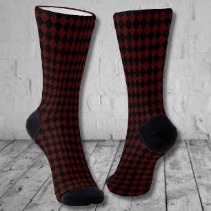 Serious Socks dark red diamonds