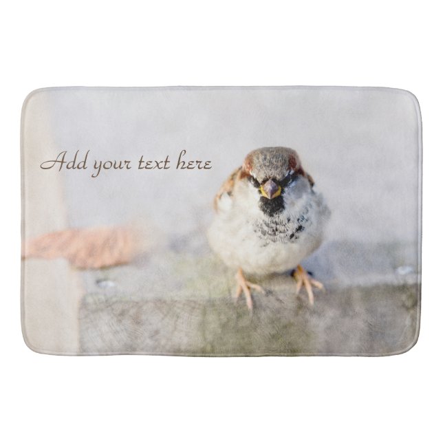 Serious Sparrow Bath Mat (Front)