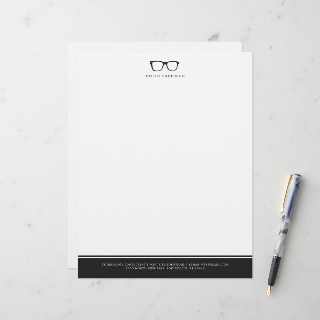 Serious Spectacles | Funny Custom Name Letterhead (Front/Back In Situ)