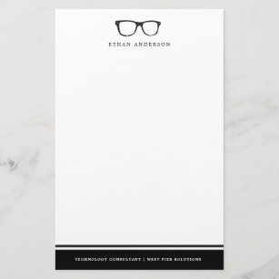 Serious Spectacles   Funny Custom Name Stationery