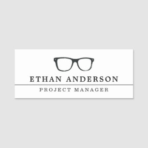 Serious Spectacles   Funny Custom  Name Tag