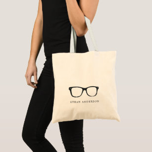 Serious Spectacles   Funny Custom Name Tote Bag
