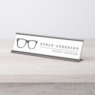 Serious Spectacles   Funny Customised Name Desk Name Plate