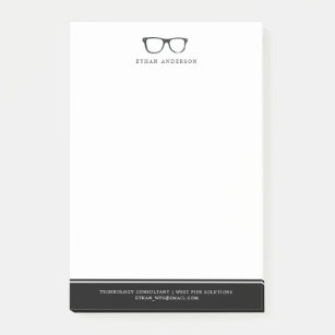 Serious Spectacles   Funny Customised Name Post-it Notes