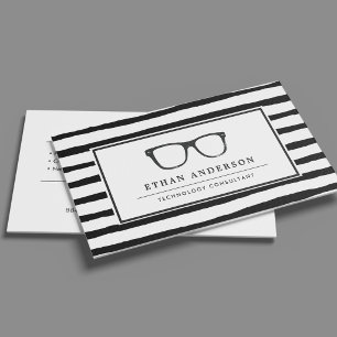 Serious Spectacles Funny Tech Theme Business Card