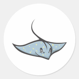 Serious Stingray Fish Classic Round Sticker