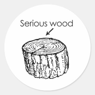 SERIOUS WOOD CLASSIC ROUND STICKER