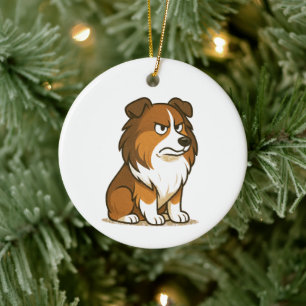 Seriously Disappointed Shetland Sheepdog Ceramic Ornament