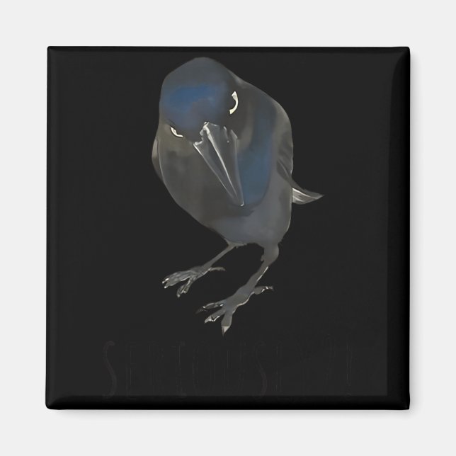 Seriously Funny Crow Sarcastic Quote  Magnet (Front)