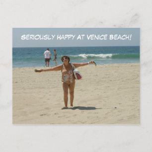 Seriously Happy Venice Beach Postcard! Postcard