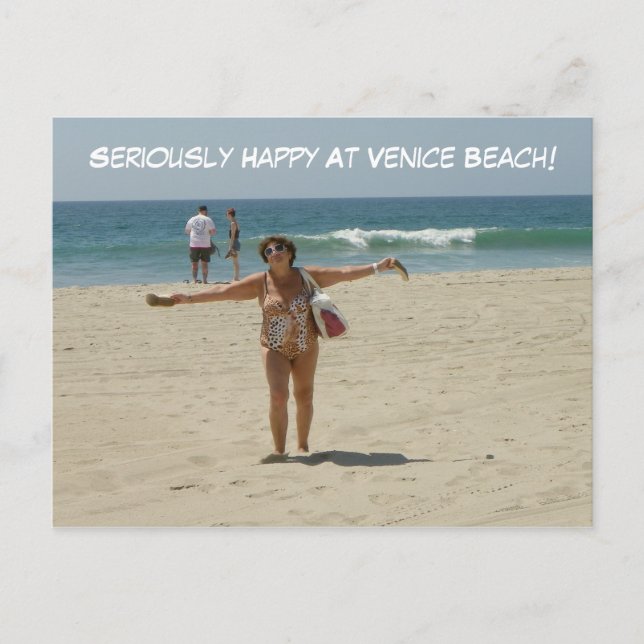 Seriously Happy Venice Beach Postcard! Postcard (Front)