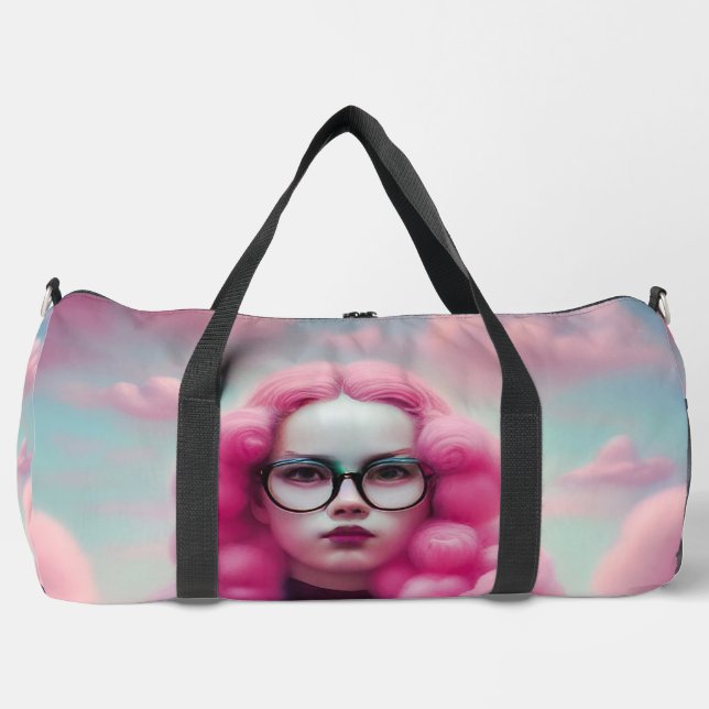 Seriously Pink Hair Duffle Bag (Front)
