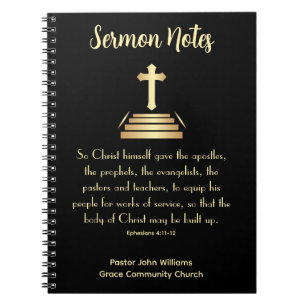 Sermon Notebook with Bible Verse & Cross