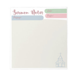 Sermon Notes Notepad
