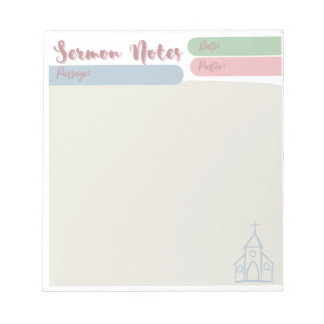 Sermon Notes Notepad