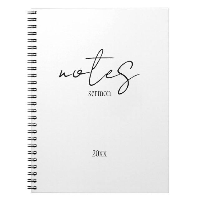 Sermon Notes Year Date Notebook (Front)