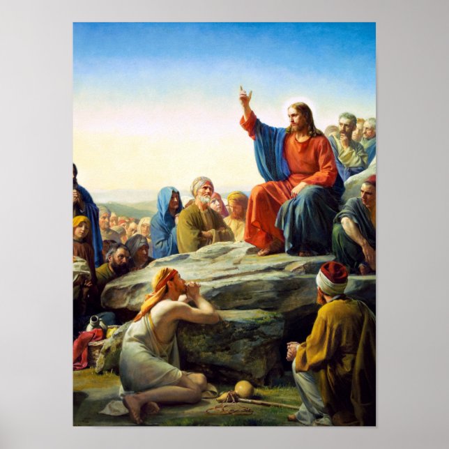Sermon on the Mount by Carl Bloch Poster (Front)