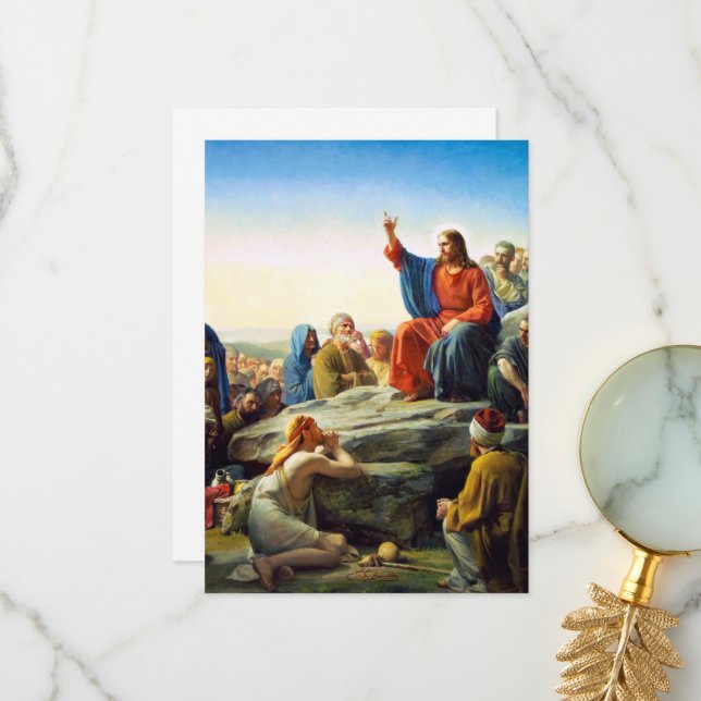 Sermon on the Mount by Carl Bloch Thank You Card (Front/Back In Situ)