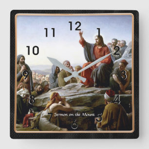 Sermon on the Mount, fine art painting Square Wall Clock