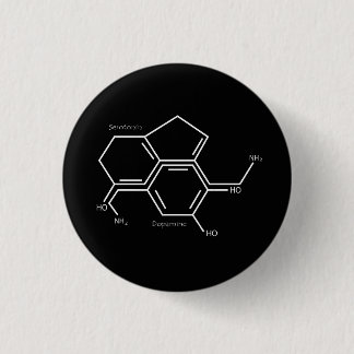 serotonin and dopamine t-shirt 3 cm round badge