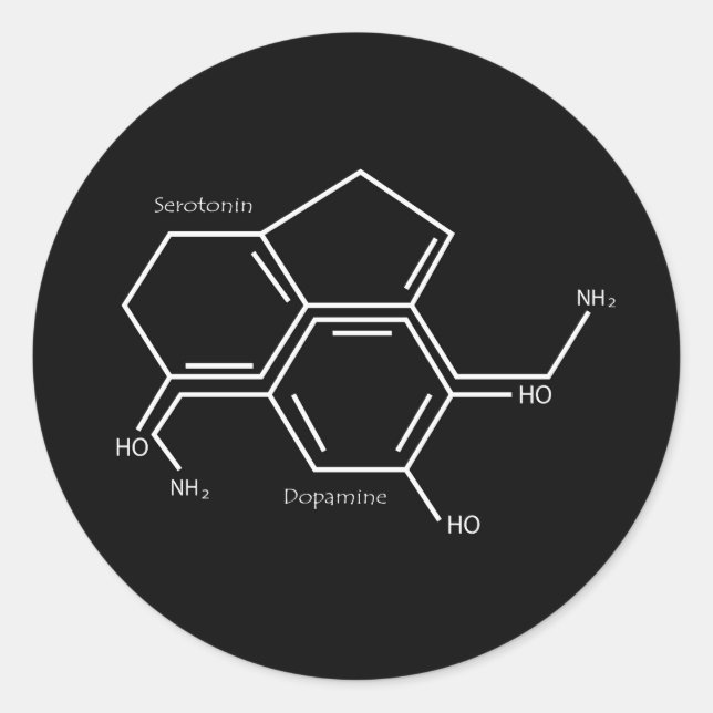 serotonin and dopamine t-shirt classic round sticker (Front)