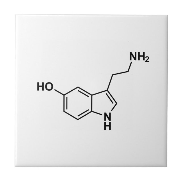serotonin chemical formula science symbol elements ceramic tile (Front)