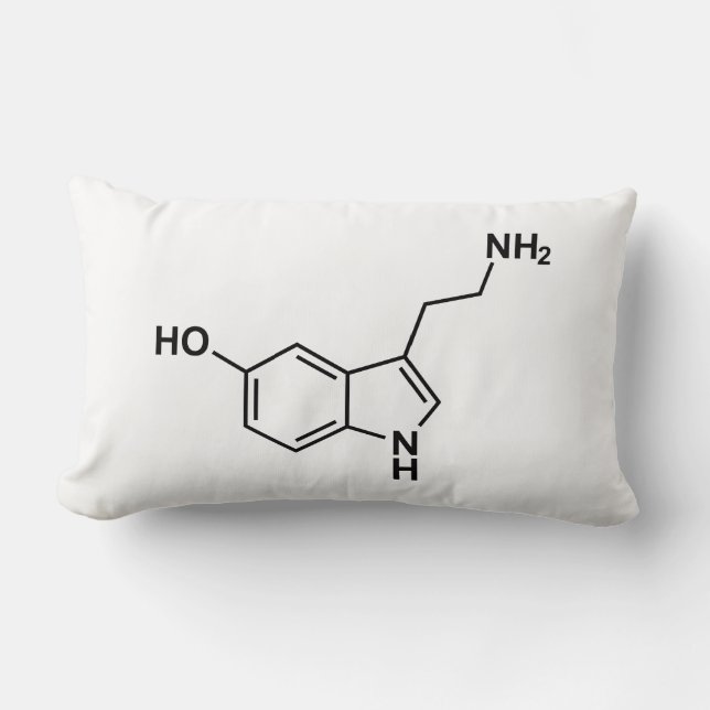 serotonin chemical formula science symbol elements lumbar cushion (Front)