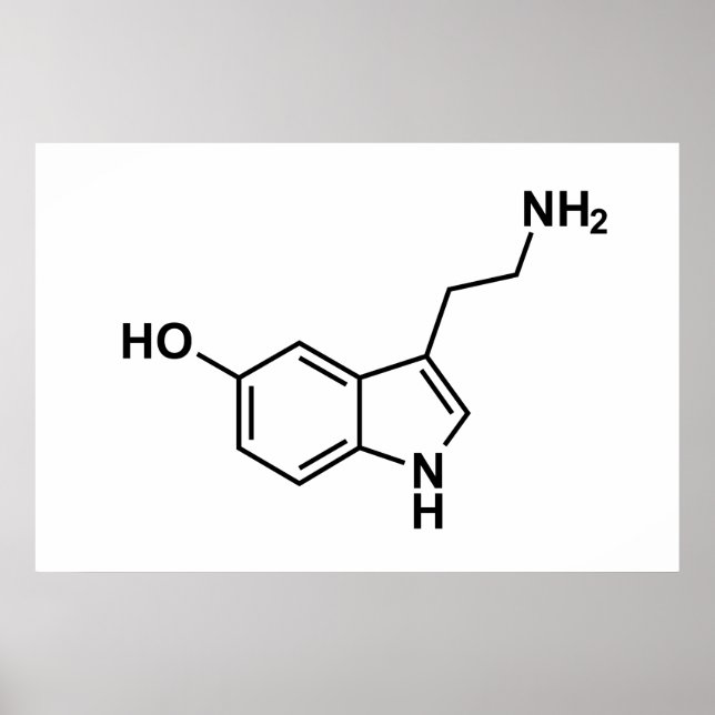 serotonin chemical formula science symbol elements poster (Front)