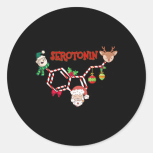 Serotonin Christmas, Mental Health Counsellor Chri Classic Round Sticker