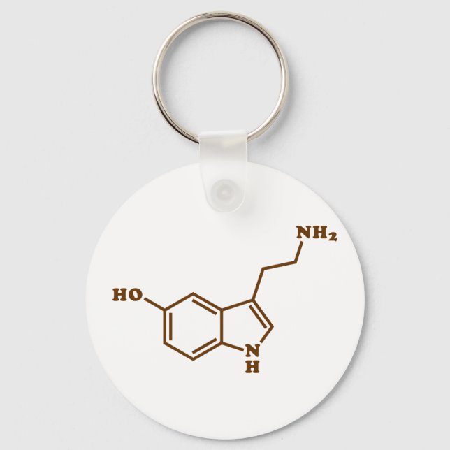 Serotonin Molecular Chemical Formula Key Ring (Front)
