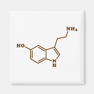 Serotonin Molecular Chemical Formula Magnet