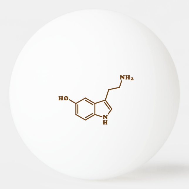 Serotonin Molecular Chemical Formula Ping Pong Ball (Front)