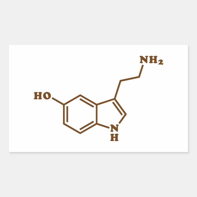 Serotonin Molecular Chemical Formula Rectangular Sticker (Front)