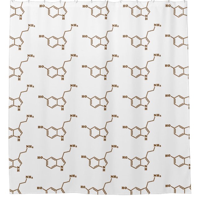 Serotonin Molecular Chemical Formula Shower Curtain (Front)