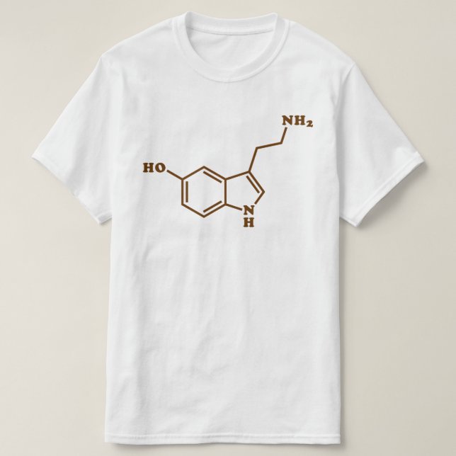 Serotonin Molecular Chemical Formula T-Shirt (Design Front)