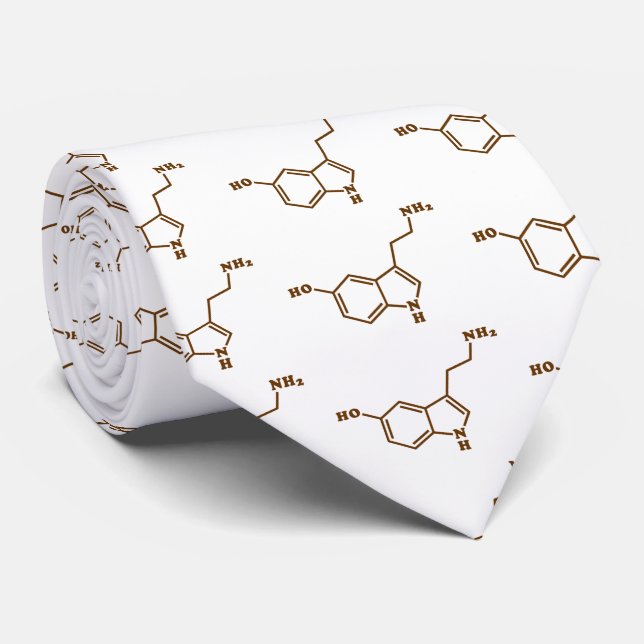 Serotonin Molecular Chemical Formula Tie (Rolled)