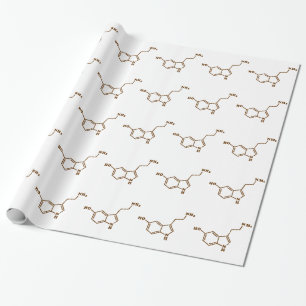 Serotonin Molecular Chemical Formula Wrapping Paper