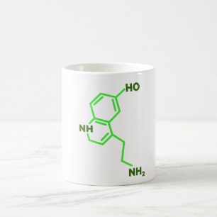 Serotonin molecule badge coffee mug