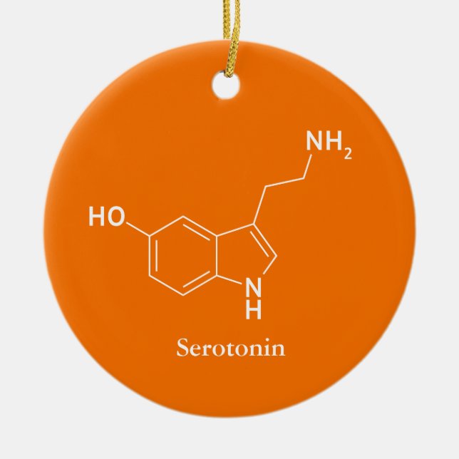 Serotonin Molecule Chemistry Science Cool Ceramic Tree Decoration (Front)