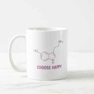 Serotonin Molecule Choose Happy Coffee Mug