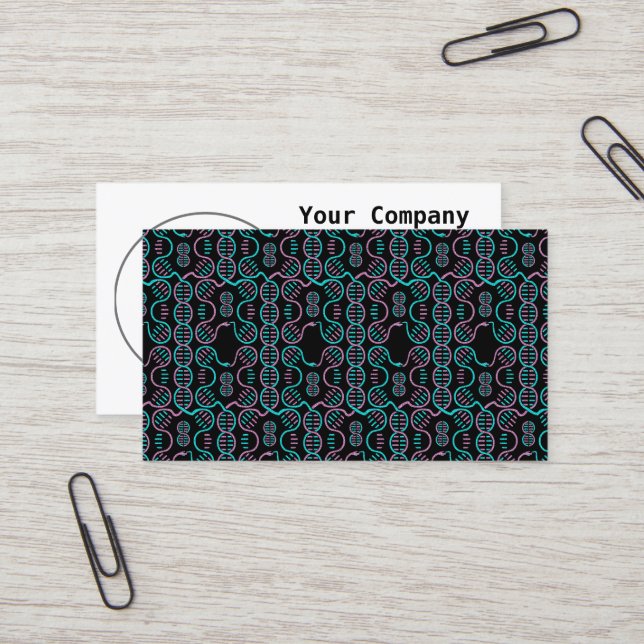 Serpent Chasing Tail Seamless Pattern Business Card (Front/Back In Situ)