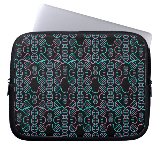 Serpent Chasing Tail Seamless Pattern Laptop Sleeve (Front)