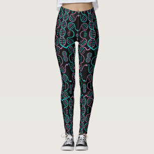 Serpent Chasing Tail Seamless Pattern Leggings