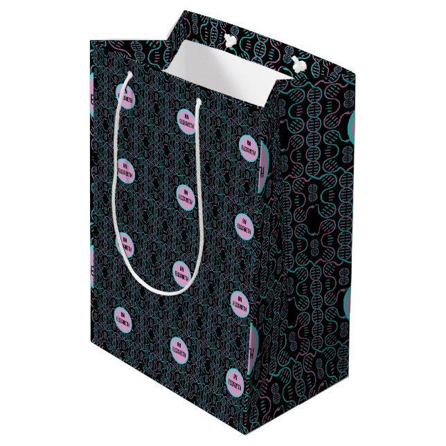 Serpent Chasing Tail Seamless Pattern Medium Gift Bag (Back Angled)