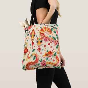 Serpent Dreams Chiness new year Tote Bag