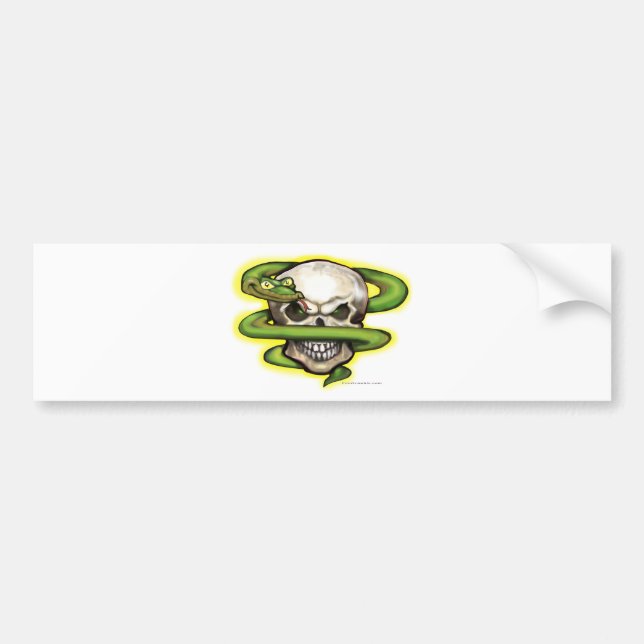 Serpent Evil Skull Bumper Sticker (Front)