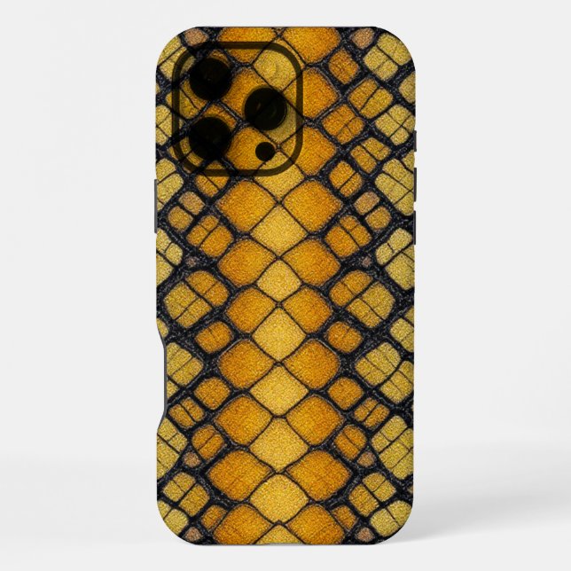 Serpent Luxe: Yellow Python iPhone Case (Back)