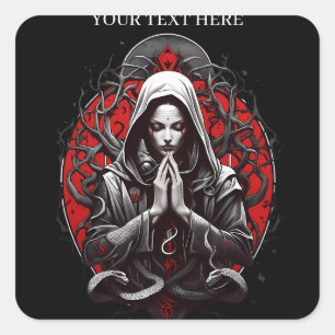 Serpent Priestess of the Shadow Grove Square Sticker